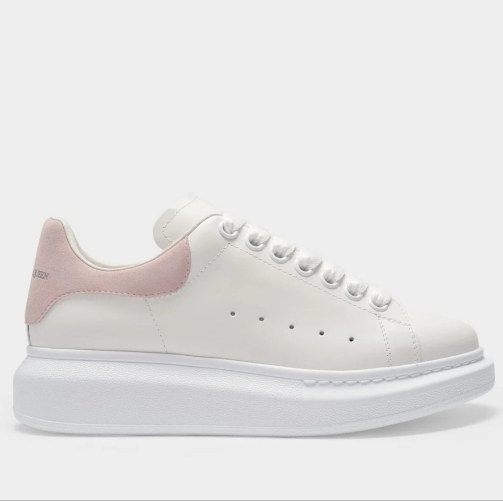 Alexander McQueen HOT ITEM! Oversized Larry Sneakers in White/pachouli Leather.
